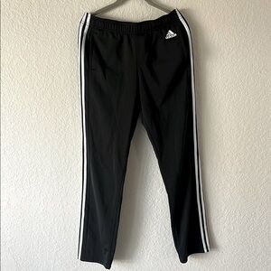 Adidas Black Track Pants – Classic 3-Stripe Athletic Joggers